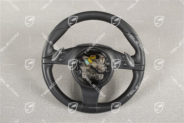 Steering wheel, multifunction, PDK, Sport-Chrono, smooth leather, black