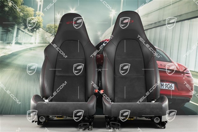 Sport Seats, manual+electric adjustable, heating, leather/Alcantara, logo GTS, black/carmine red, set, L+R