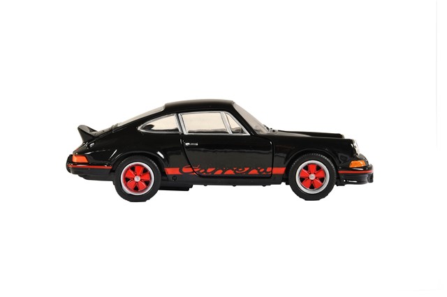Fahrzeug/Spielzeug Pullback Porsche 911 RS 2.7, Welly, schwarz, Maßstab 1:38