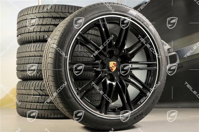 21-inch SportEdition summer wheel set, black, high gloss, 4 wheels 10J x 21 ET 50+4 tyres 295/35 R 21 107YXL, without TPMS