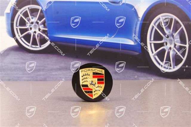 Hub cap set, high-gloss black, crest coloured, for 21-inch Sport Classic wheels