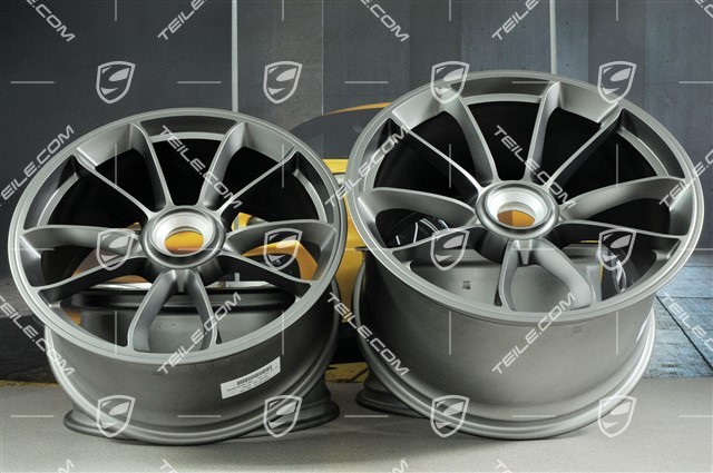 20+21" GT3 RS wheel set, rims: front 9,5J x 20 ET50 + rear 12,5J x 21 ET48, Platinum satin matt