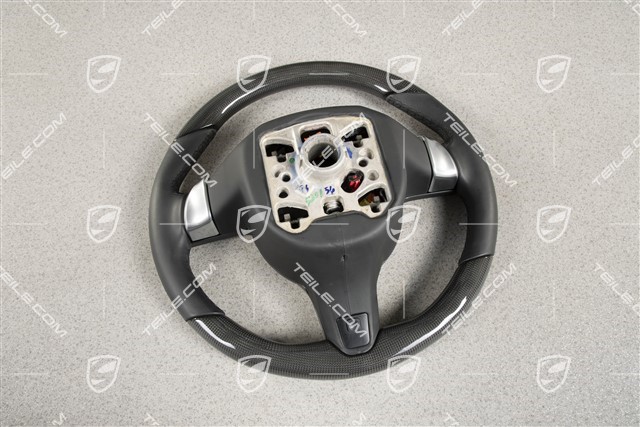 Multifunction steering wheel, heated, smooth leather black + CARBON