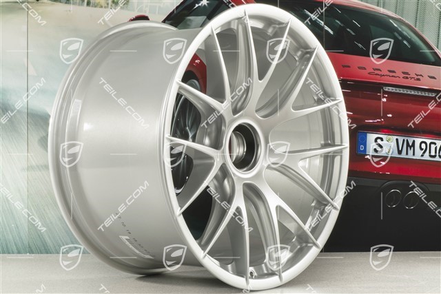 20"+21" GT2RS/GT3RS Magnesium wheel rim set, wheel rims 9,5 J x 20 ET50 + 12,5 J x 21 ET48, brilliant silver