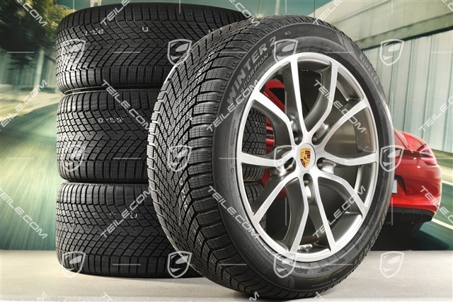 21-inch Cayenne COUPE Exclusive Design winter wheel set, rims 9,5J x 21 ET46 + 11,0J x 21 ET49 + Pirelli Scorpion Winter 2 winter tyres 285/45 R21 + 305/40 R21, with TPMS