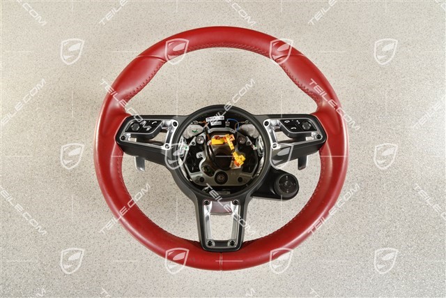 Sports Steering wheel GT leather, multifunction, heated, bordeaux red leather, Sport Chrono Plus