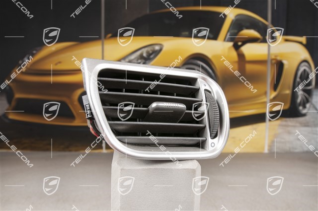 Dashboard side vent / defroster trim / cover, Galvano silver, Carrera S / GTS, L