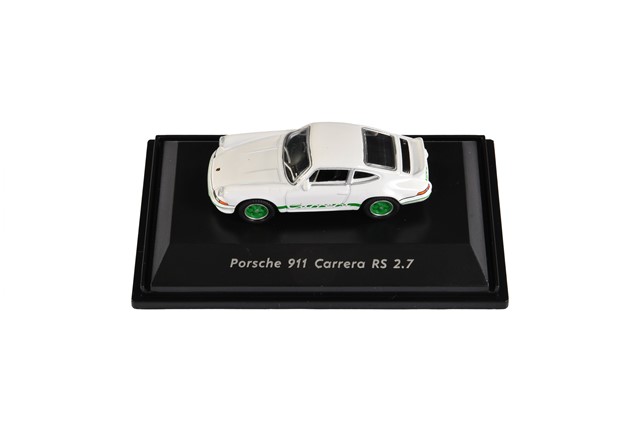Porsche 911 Carrera RS 2.7, white-green, Welly, scale 1:87