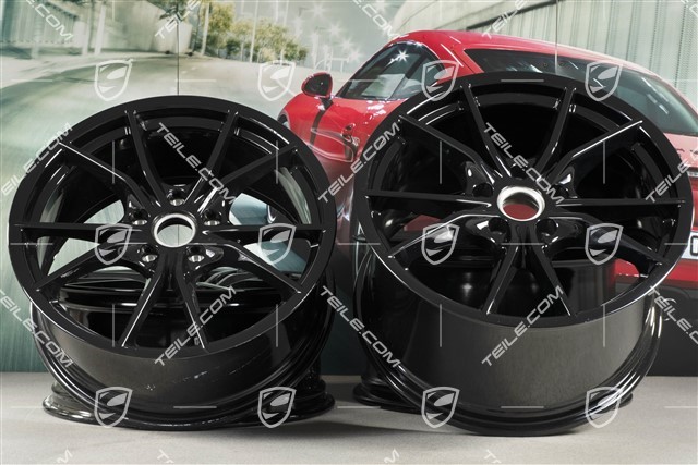 20-inch Carrera S (IV) wheel rim set, rims 8,5 J x 20 ET49 + 11,5 J x 20 ET76, in black (high gloss)