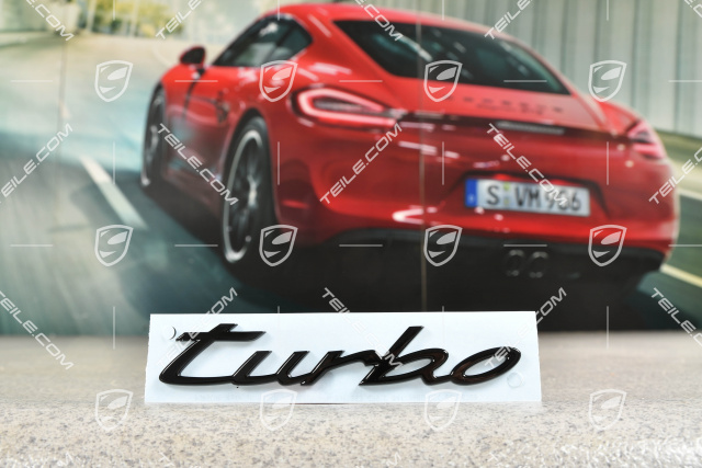 Emblemat Turbo, czarny wysoki połysk