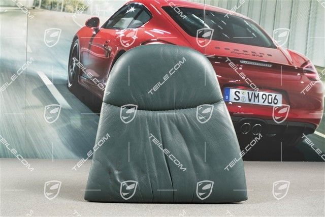 Back seat lower / cushion, Draped leather, Cedar green, L