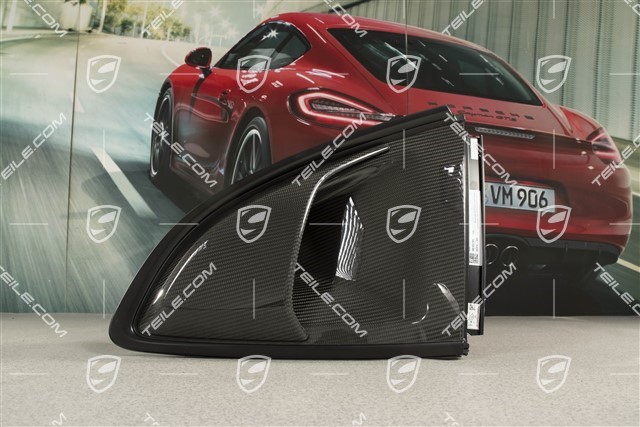 GT4, Weissach paket, Abdeckung Seitenfenster Lufteinlass, carbon glanzend, L