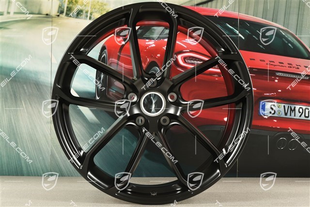 22-inch wheel rim, GT COUPE front, 10,5J x 22 ET49, black satin-matt