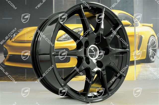 18-inch Panamera S wheel set, 8J x 18 ET59 + 9J x 18 ET53, black high gloss