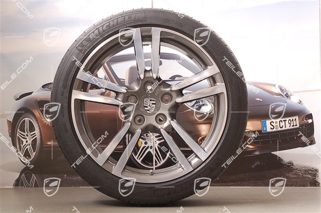 20-inch summer wheel set Turbo II, wheels 9,5 J x 20 ET 65 + 11 J x 20 ET 68 + Michelin tyres, 255/40 ZR 20 + 295/35 ZR 20, w/o TPMS