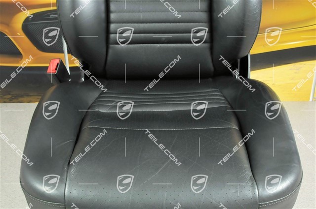 Seat, manual adjustable, leather/Leatherette, Black, L