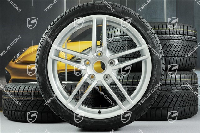19" winter wheel set Carrera, wheels 8,5J x 19 ET54 + 11J x 19 ET48 + Continental winter tyres 235/40 R19 + 295/35 R19, without TPMS.