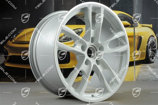19-inch Boxster S III wheel set, 8J x 19 x ET 57 + 9,5J x 19 x ET 45, wheel spokes in white