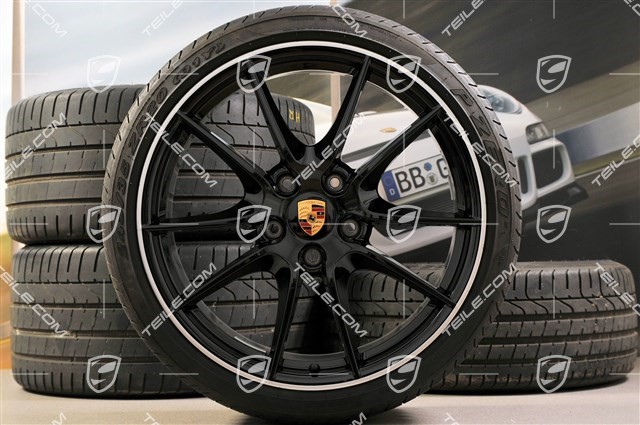 20-inch Carrera S (III) summer wheel set, black, 8,5J x 20 RT51 + 11J x 20 ET70, tyres 245/35 ZR20 + 295/30 ZR20