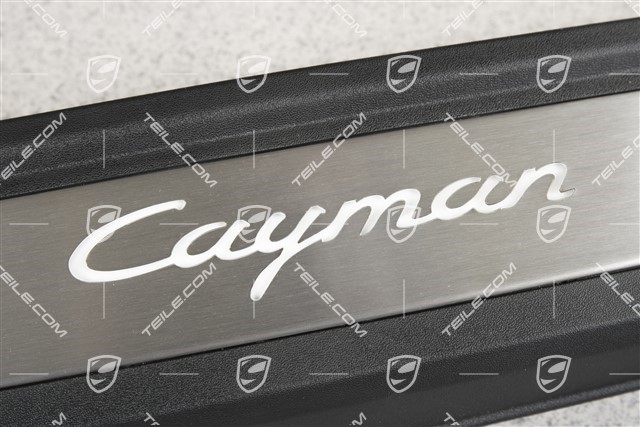 Listwy ozdobne progów wewnętrznych, podświetlane, stal szlachetna, "Cayman", zestaw, L+R