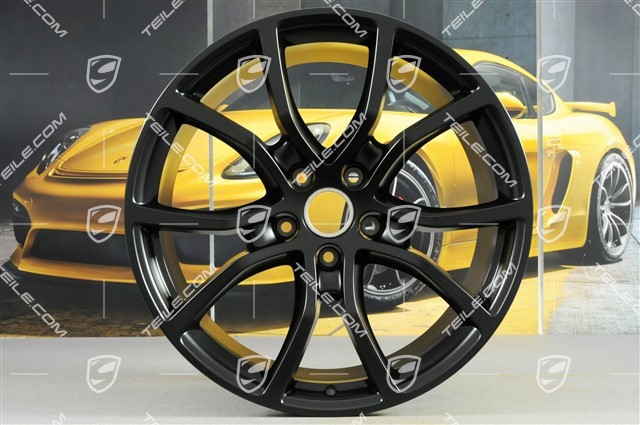 21-inch wheel rim set Cayenne ExclusiveDesign, 11J x 21 ET58 + 9,5J x 21 ET46, black satin-mat