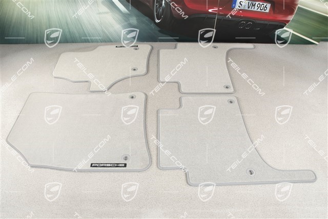 Floor mats set, velour, RHD / UK-version, Steel grey