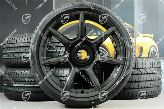 20" 911 Turbo Carbon summer wheel set, wheel rims 9J x 20 ET51 + 11,5J x 20 ET56 + summer tires 245/35 R20 + 305/30 R20, with TPMS