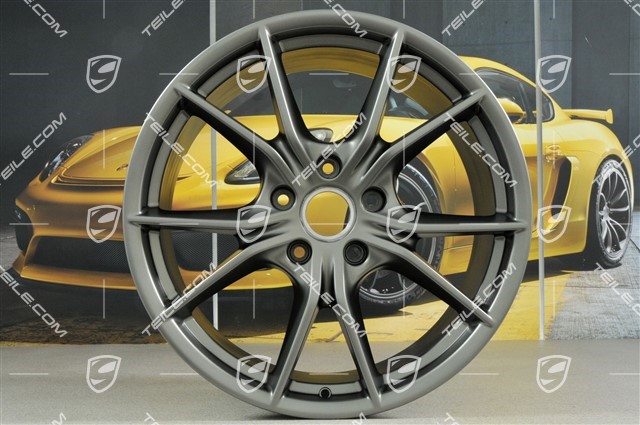 20-inch wheel rim set Carrera S IV, 8,5J x 20 ET49 + 11J x 20 ET78, for winter wheels, C2/C2S, Platinum satin-mat