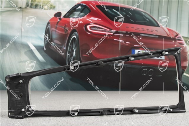 Console centre frame decorative trim, brushed aluminum Anthracite 911R / GT3 / GT3RS
