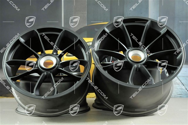 20+21" GT3 RS wheel set, rims: front 9,5J x 20 ET50 + rear 12,5J x 21 ET48, black