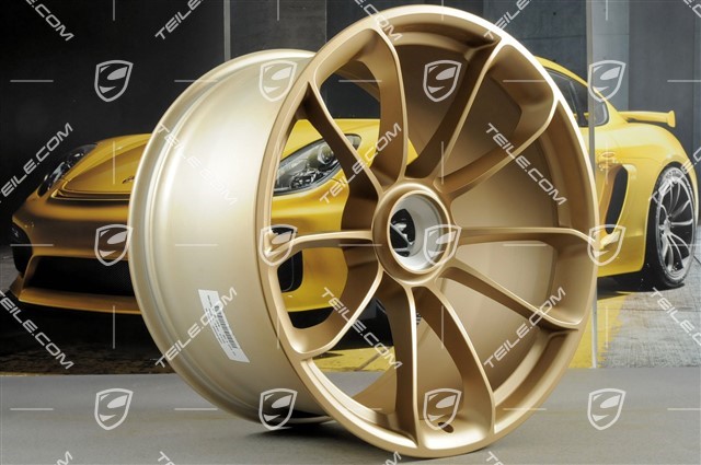 20"+ 21" GT3RS wheel rim set, with GT3RS logo, 9,5J x 20 ET50 + 12,5J x 21 ET48, Aurum Metallic