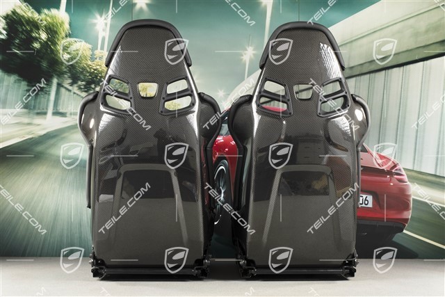 Bucket seats GT3RS / GT2RS, Carbon, leather+Pepita, black, set, L+R