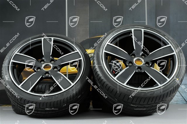 20-inch summer wheels set Carrera Sport, rims 8,5J x 20 ET49 + 11,5J x 20 ET56 + NEW summer tyres 245/35 R20 + 305/30 R20, black high gloss