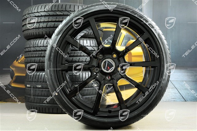 20-inch Carrera Classic II summer wheels set, rims 8,5 J x 20 ET49 + 11,5 J x 20 ET76 + NEW summer tires 245/35 R20 + 305/30 R20, with TPM, black