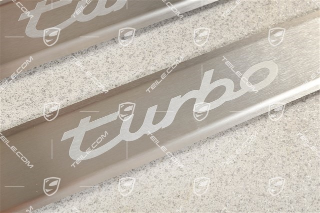 "Turbo", Sill cover inner / entry guards Scuff plate set, stainless steel, L+R