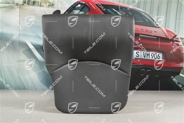 Back seat lower / cushion, Cabrio, Leatherette, Black, L