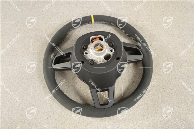 Sports Steering wheel GT, Alcantara, black/silver, 12 o'clock marking Speed yellow