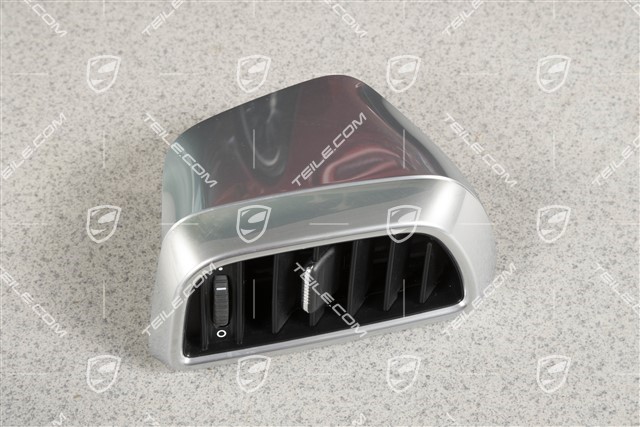 Centre console, rear, vent / nozzle / defroster trim, Black matte / Galvano silver, L