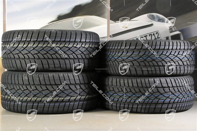 18" Cayman winter wheel set, 8J x 18 ET57 + 9J x 18 ET47 + winter tyres Dunlop SP Winter Sport 3D 235/45 R18 + 265/45 R18, without TPMS.
