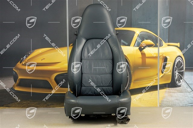 Seat, manual adjustable, leather, Metropole blue, Draped, R