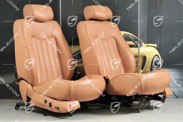 Quattroporte, Seats, el adjustable, leather, heating, Lumbar, Memory, Light Brown, set (L+R)