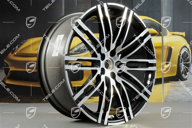 21-inch wheel rim set Turbo III, alloy wheel rims 10J x 21 ET19 + 9J x 21 ET26, black high gloss