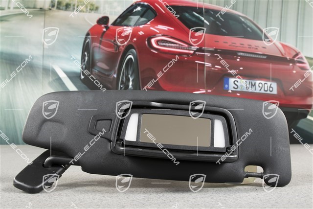 Sun visor / shade, with mirror, Black, Coupe, R