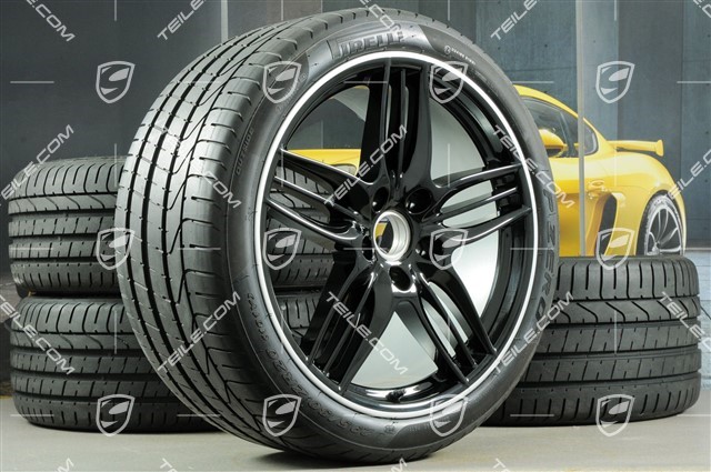 20-inch SportDesign summer wheel set, Black - exlusive 911  8,5J x 20 ET51 + 11J x 20 ET70, tyres 245/35 ZR20 + 295/30 ZR20, with TPM