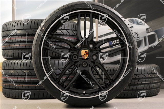 20-inch SportDesign summer wheel set, Black - exlusive 911, 8,5J x 20 ET51 + 11J x 20 ET70, tyres 245/35 ZR20 + 295/30 ZR20