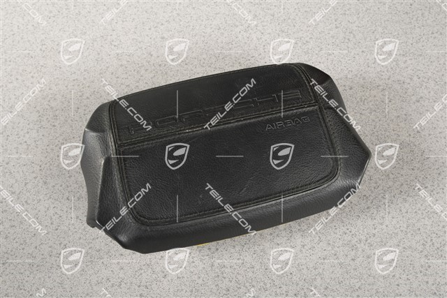 Airbag / Lenkrad, Leder, schwarz (kleinere Gebrauchsspuren)