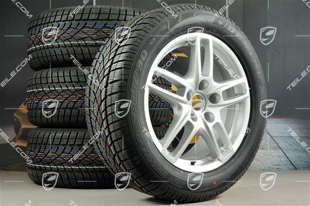19-inch Cayenne Turbo winter wheel set, 4 wheels 8,5 J x 19 ET 59 + 4 Dunlop winter tyres 265/50 R 19 110V XL M+S, with TPMS sensors