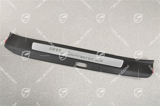 Sill trim strip, Scuff plate, Black/Brushed aluminium, ''911 Carrera S'', L