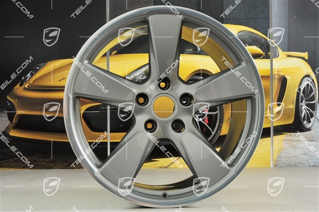 20-inch wheel rim set Sport Classic, 9J x 20 ET51 + 11,5J x 20 ET56, for 991 Turbo MK1 and MK2, GT silver metallic