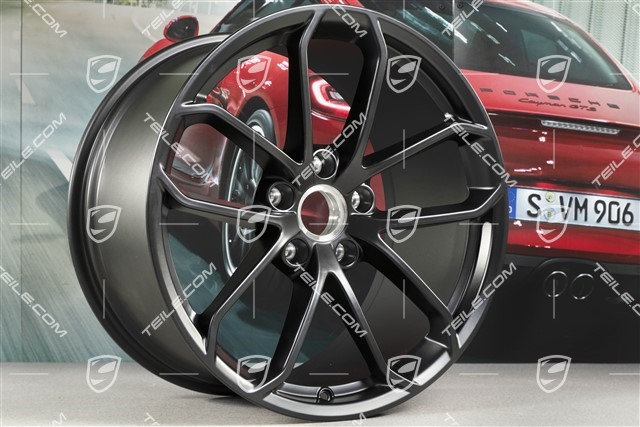 20-inch GT4 wheel rim, 11J x 20 ET50, black satin matt